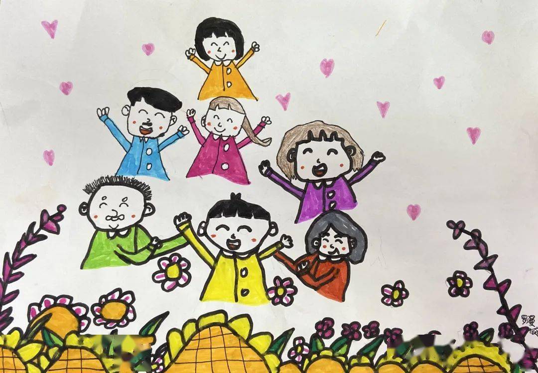 手绘全家福丨石牌小学四年级优秀作品欣赏,为你喜欢的