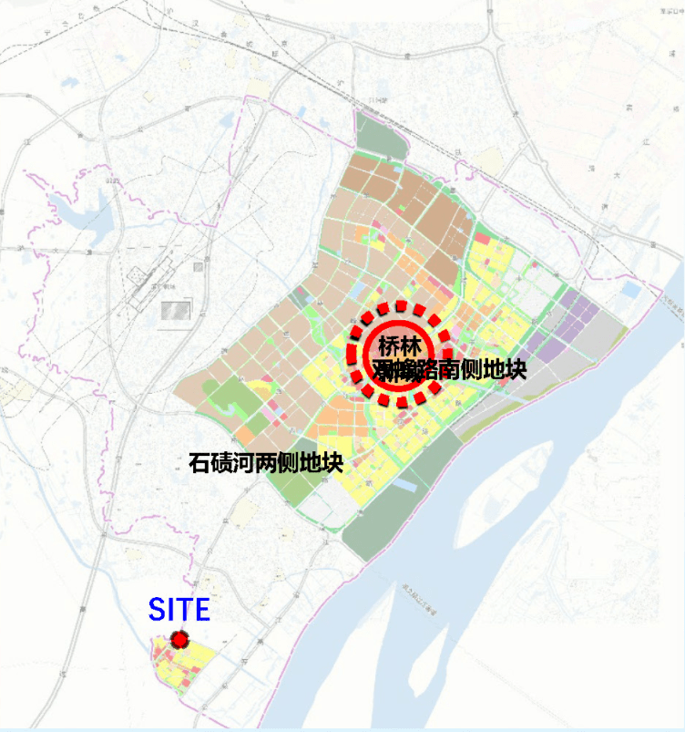 地块位于桥林新城乌江社区,浦乌路东侧,供双线南侧,规划用地面积0.