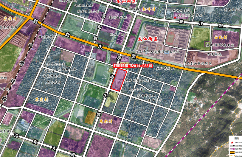 地块位置示意图 宗地2020拍-22号 龙江街道火车站片区,龙江派出所