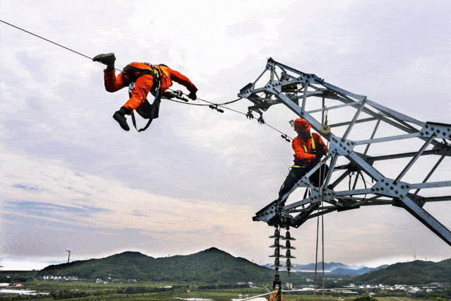 电网高空飞人组队炫技来袭