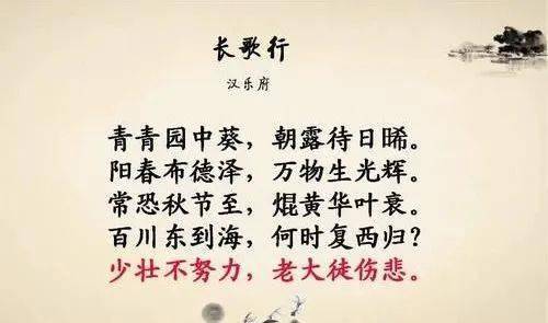 教育部推荐必背古诗 |《长歌行》_手机搜狐网