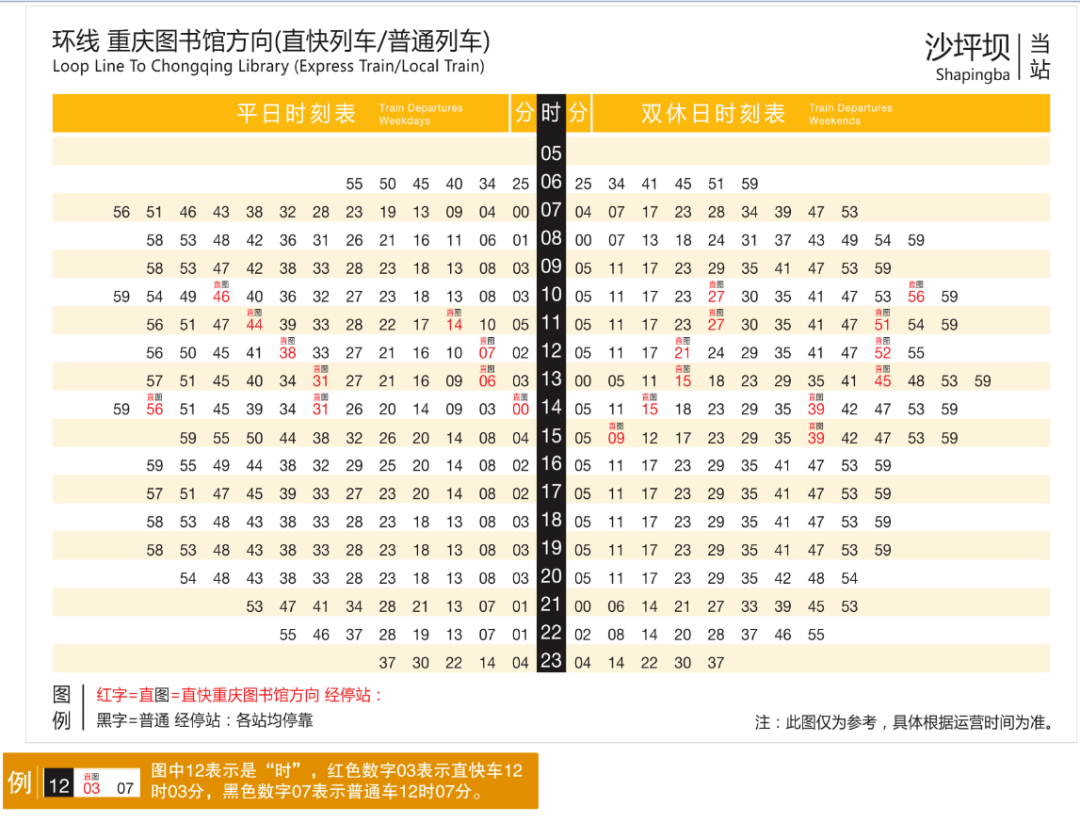 重庆最新最全轨道交通时刻表来了!不怕错过末班车!