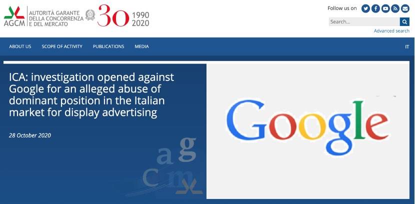 意大利对谷歌开展反垄断调查，涉及不合理使用