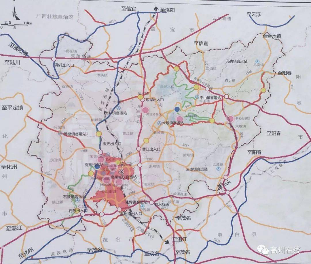 那么 阳春至信宜高速公路高州段将设置哪些互通出口