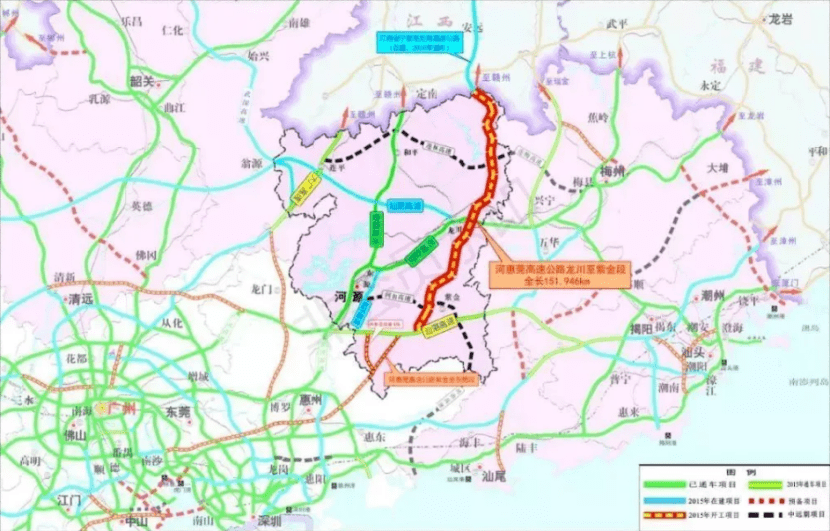 紫惠高速是广东省绿色公路示范项目,起于河源市紫金县瓦溪镇,终于