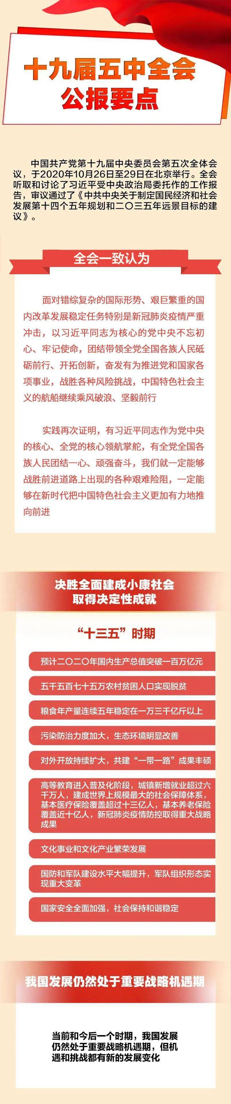 十九届五中全会公报要点