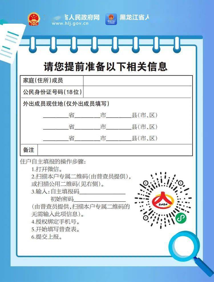 黑龙江省第七次全国人口普查表_全国第七次人口普查表