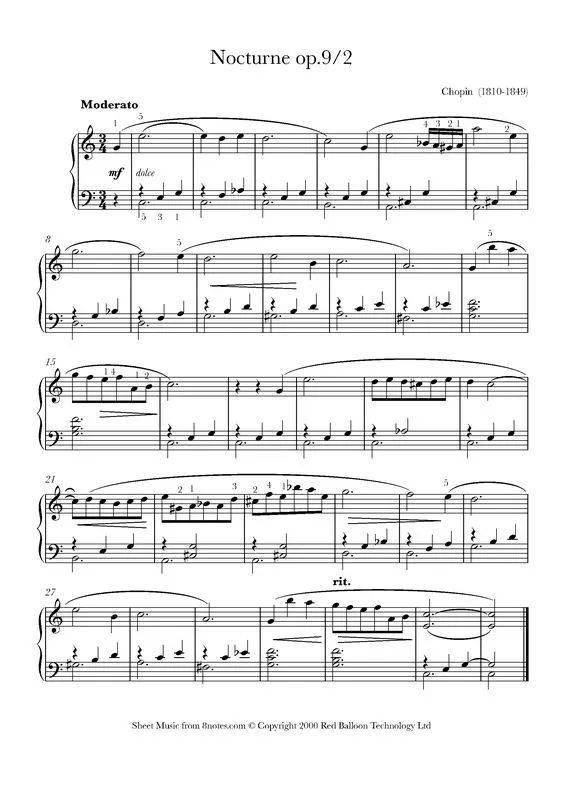 音乐趣图67肖邦夜曲op9第2号钢琴曲谱67