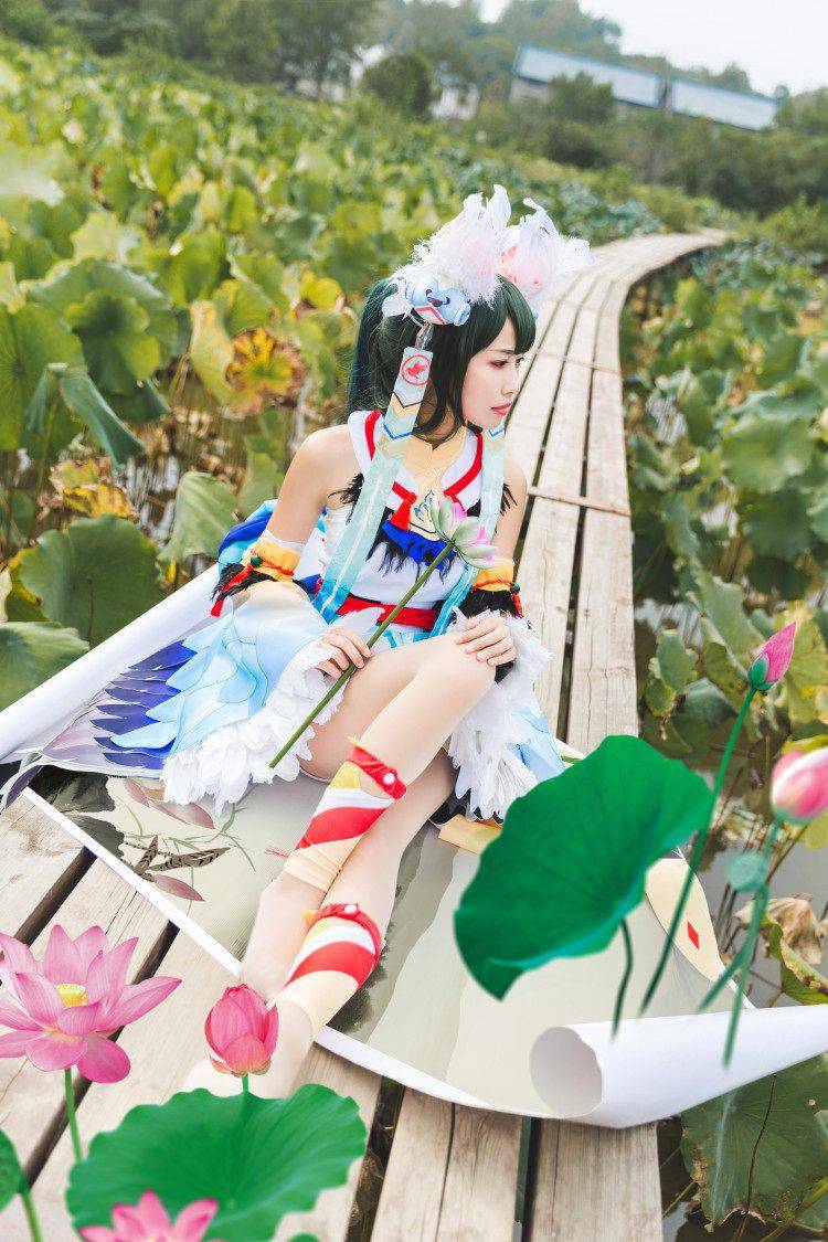 阴阳师花鸟卷cosplay,花鸟卷新皮闲池荷香