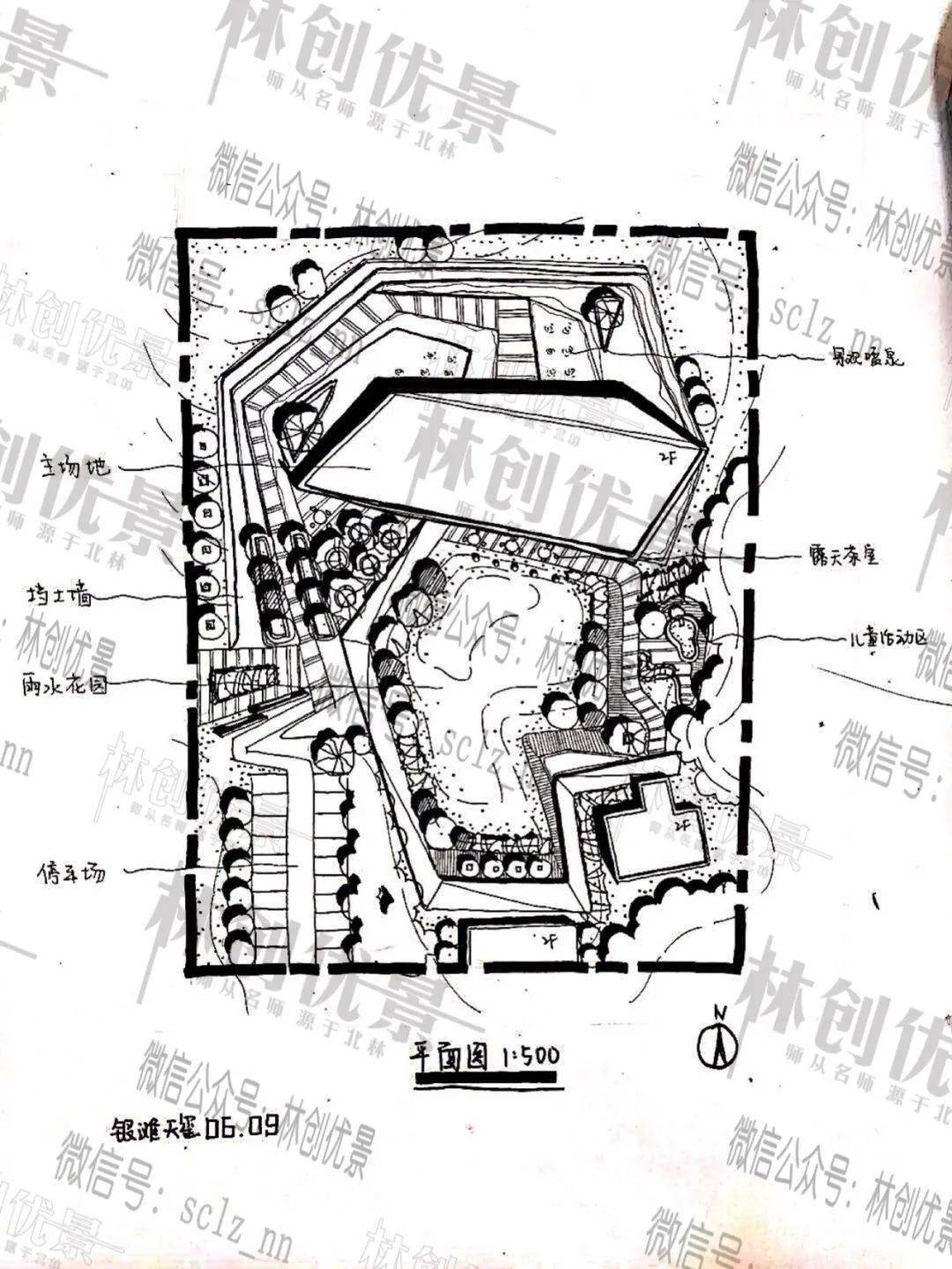 每日一画跟着林创画节点day497建筑附属场地滨水茶室