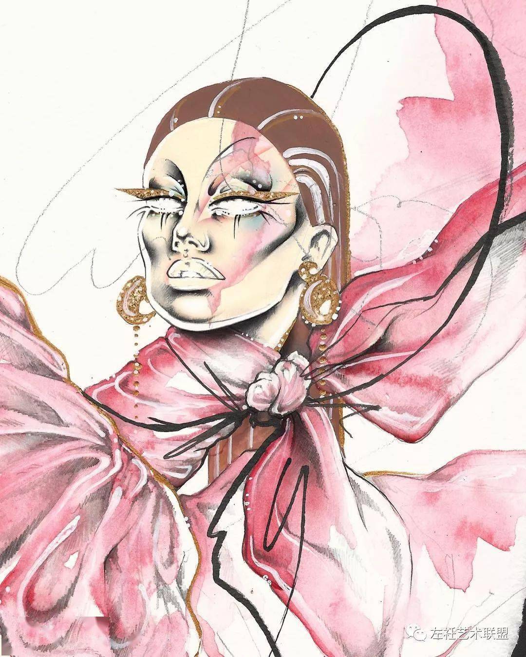 时尚|时装画上的褶皱不知怎么画？向这位时尚插画界的＂三宅一生＂学习一下！