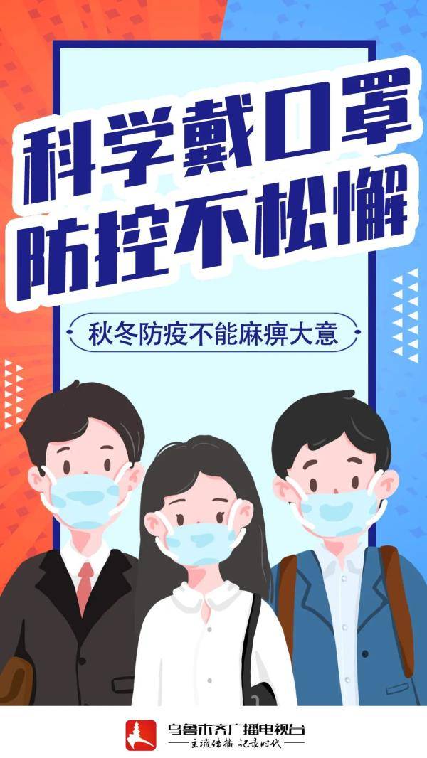 海报科学戴口罩防控不松懈