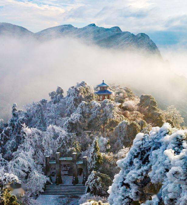 雪凇,雨凇点染整座山这是庐山酝酿这至美冬天的源头白居易眷恋之地