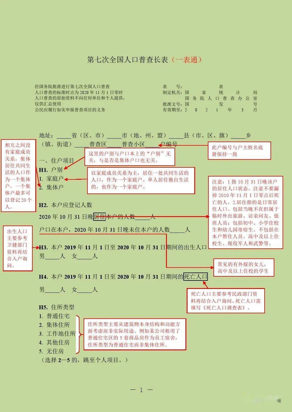 全国第七次人口普查短表怎么填写_第七次人口普查短表