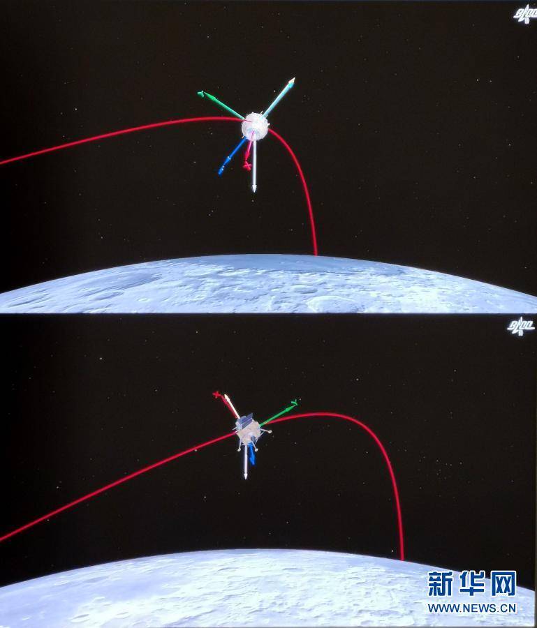 新华社|嫦娥五号探测器组合体成功分离 将择机实施月面软着陆