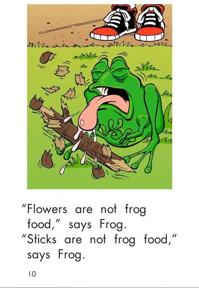 "flowers are not frog food," says frog.