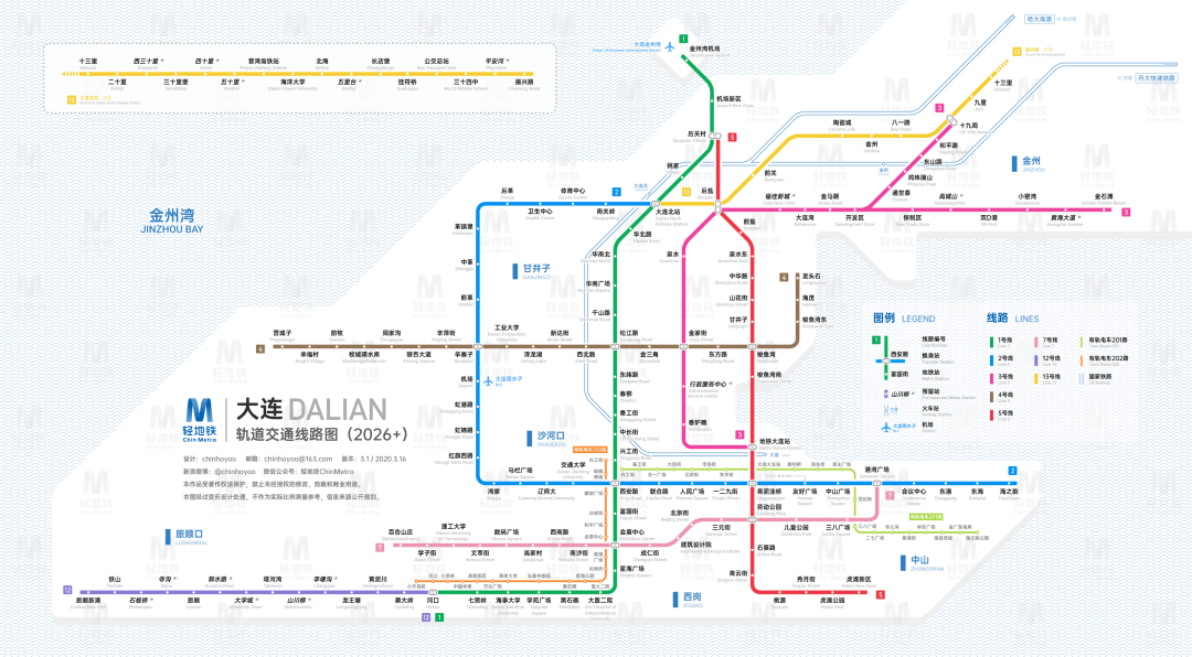 大连轨道交通近期规划图大连地铁第一条线路大连地铁3号线于2003年5