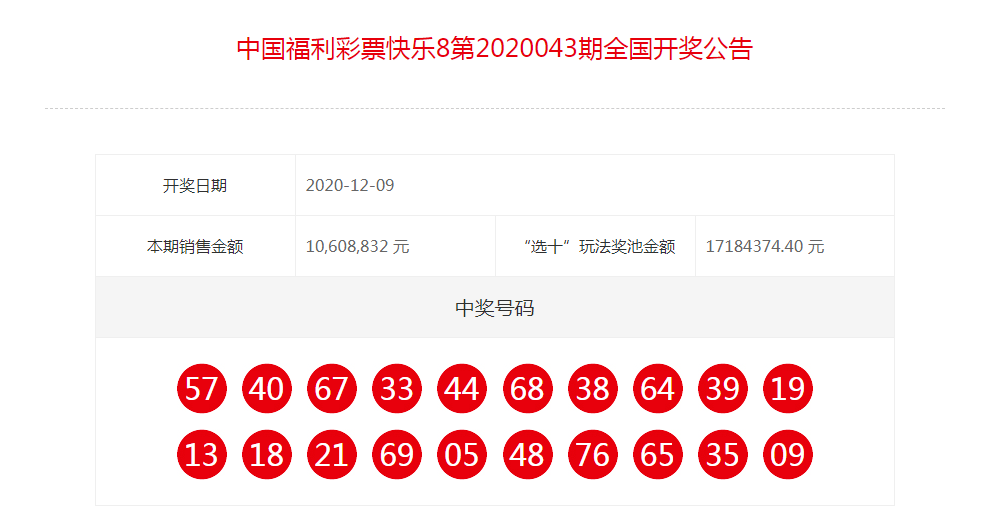 快乐8开奖公告