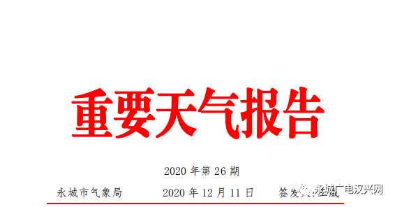 最低气温零下6°.永城发布重要天气预报