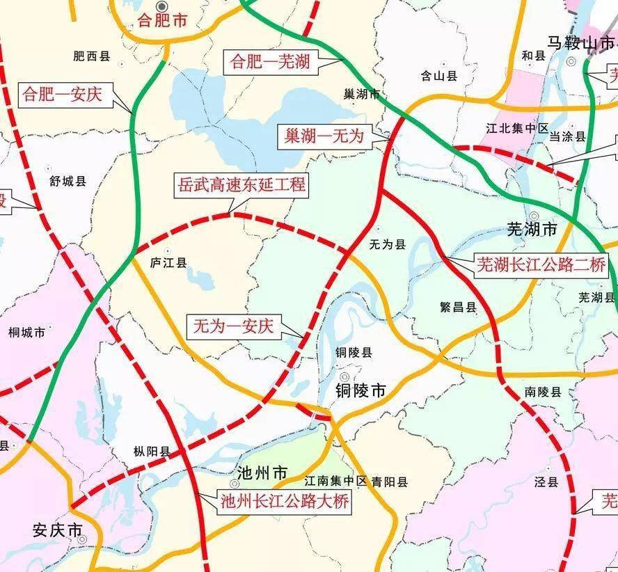 上述高速建成后,无为市境内高速公路可以较好地辐射芜湖市区,合肥