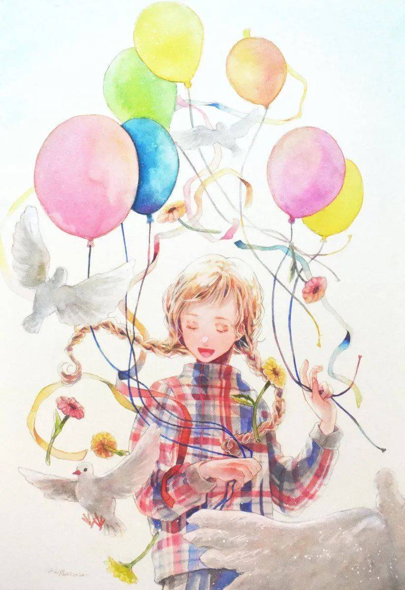 水彩插画 |仙气满满蝴蝶少女精致插画作品