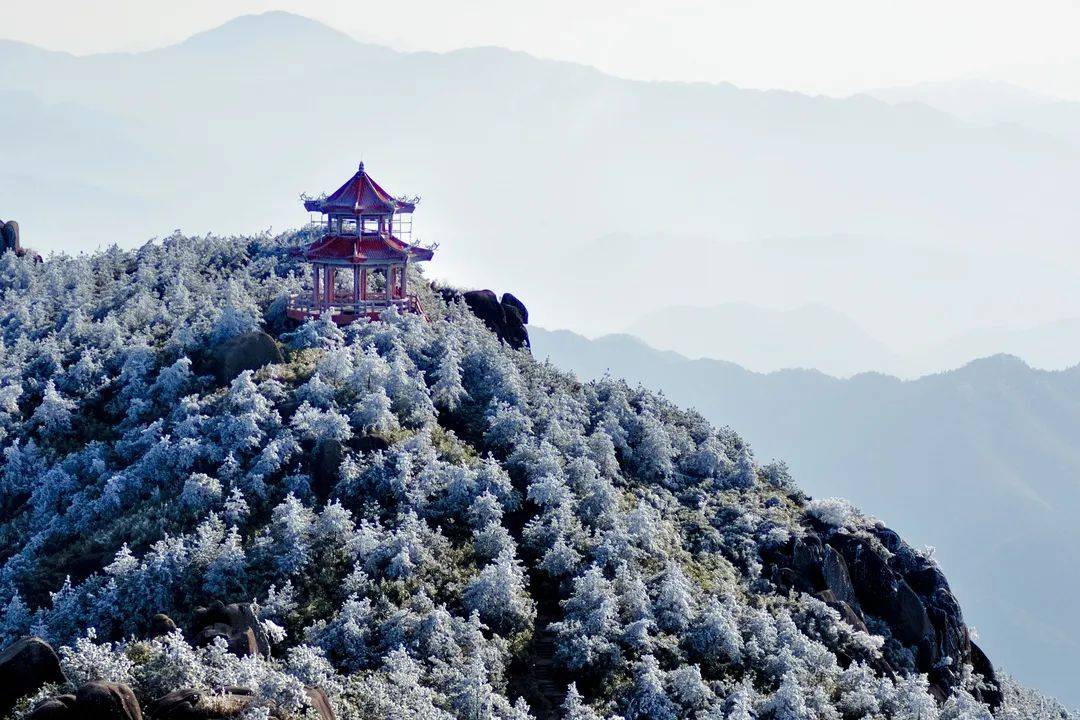 美成仙境啦~德化九仙山迎来今冬第一场雾凇!