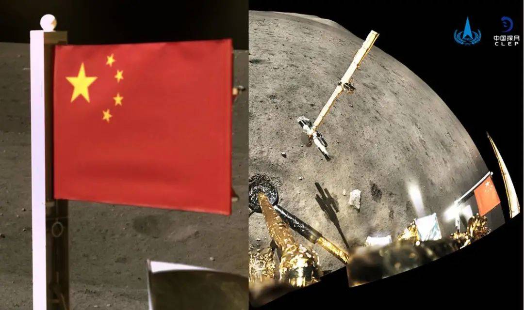 月球上鲜艳的五星红旗说太空打包和拆封系统是人类最后一道安全关卡