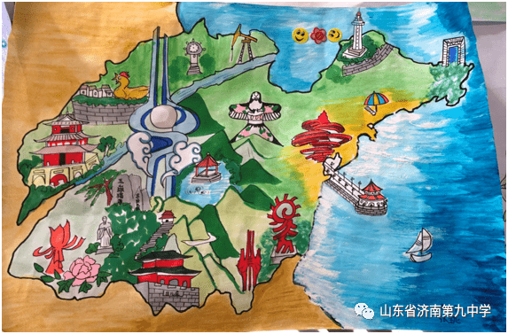 参加手绘地图大赛启动会,明确了《山东省济南第九中学2020年"心系祖国