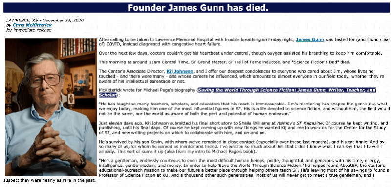黄金时代|著名作家詹姆斯·冈恩辞世，他是美国科幻“黄金时代”见证人