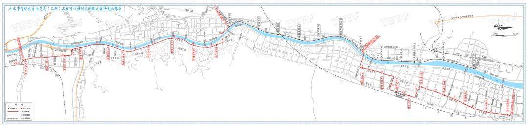 【城事】两条路线,天水有轨电车示范线工程(二期)高清线路图来了
