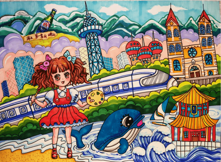 "幸福生活节节高" 网上儿童画征集展示活动 青岛的孩子们用手中的