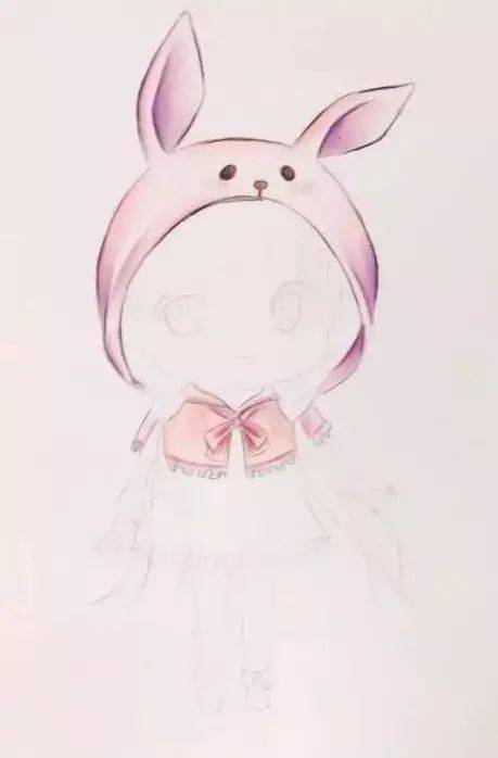 彩铅教程 | 可爱的q版粉色小女孩 画法步骤
