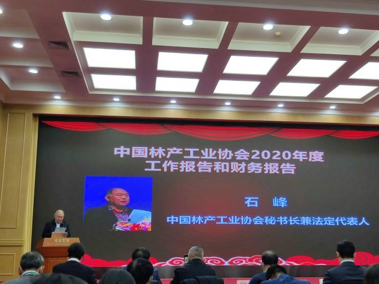 图/中国林产工业协会秘书长 石峰中国林产工业协会第五届理事会第六次