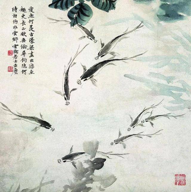 中国美術　汪亞塵　肉筆画　金魚 中国的第一笔”，汪亚尘的金鱼画_搜狐网