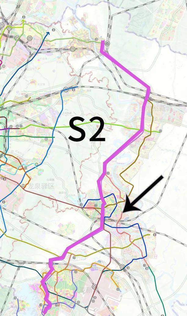 横穿青白江,新都地铁23,27,5号线s1依次向西连接s12,s10,s11