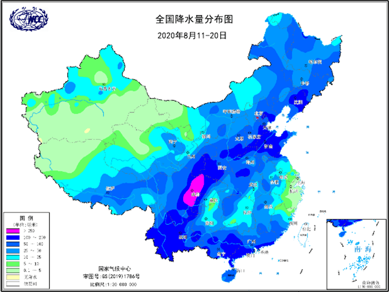 8月中旬,四川盆地出现强降雨过程,芦山,绵竹,什邡等5站日降水量突破