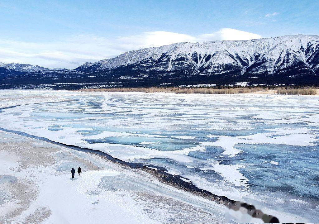 加拿大湖面结冰 水下气泡清晰可见