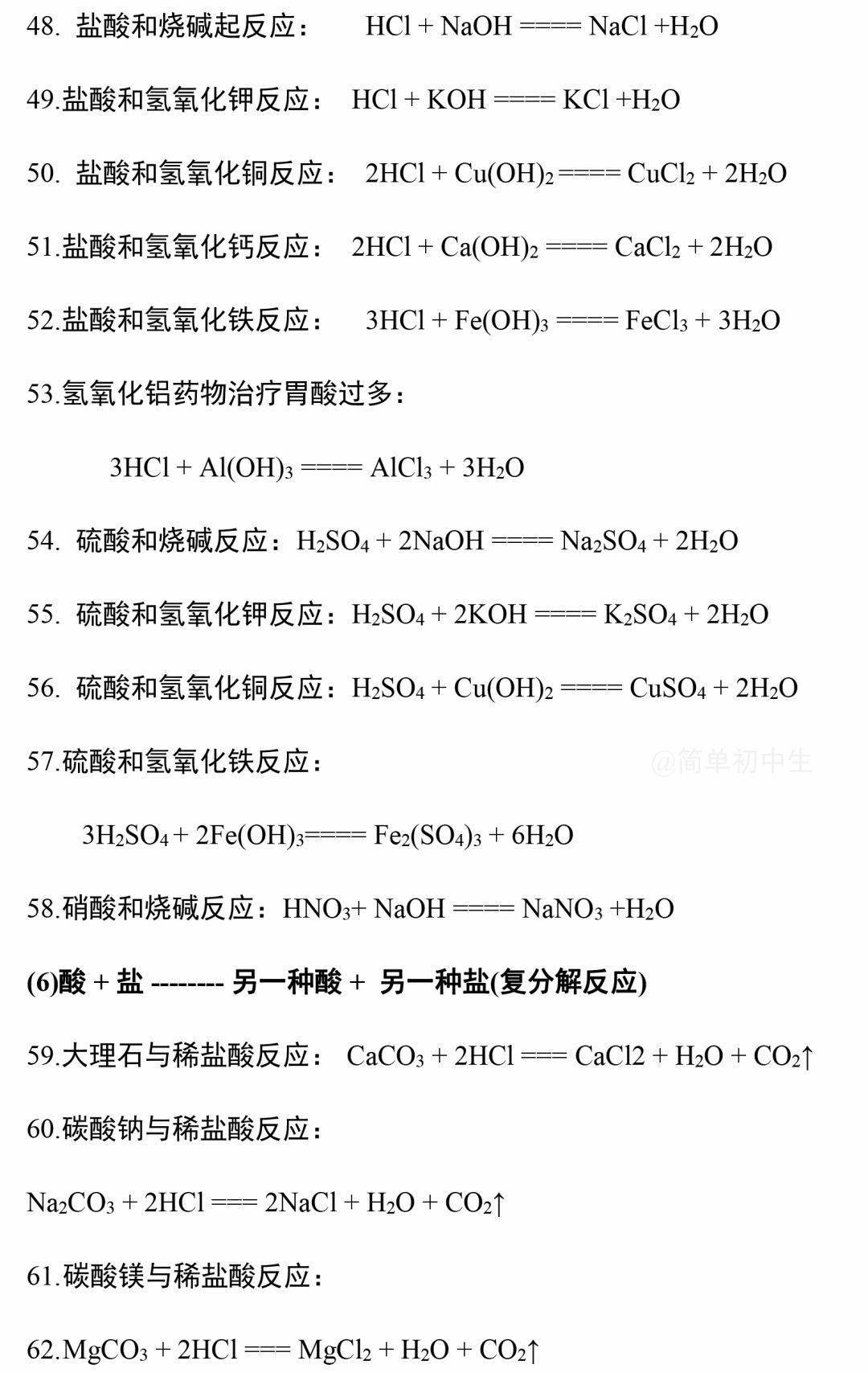 复习必备 | 九年级化学各单元化学方程式汇总