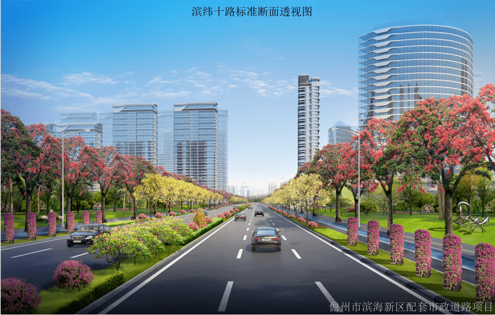 02 儋州市九年一贯制学校东侧规划路市政工程 03 立业路鸟瞰图