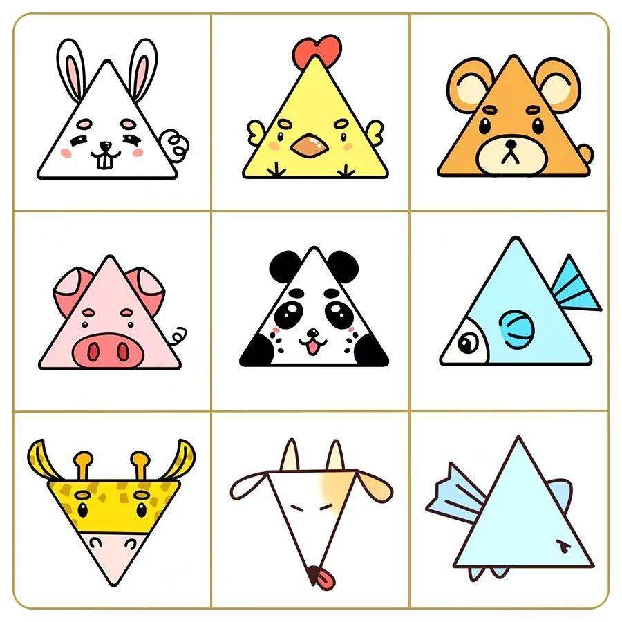 简笔画▏教你用三角形正方形圆形画超萌动物