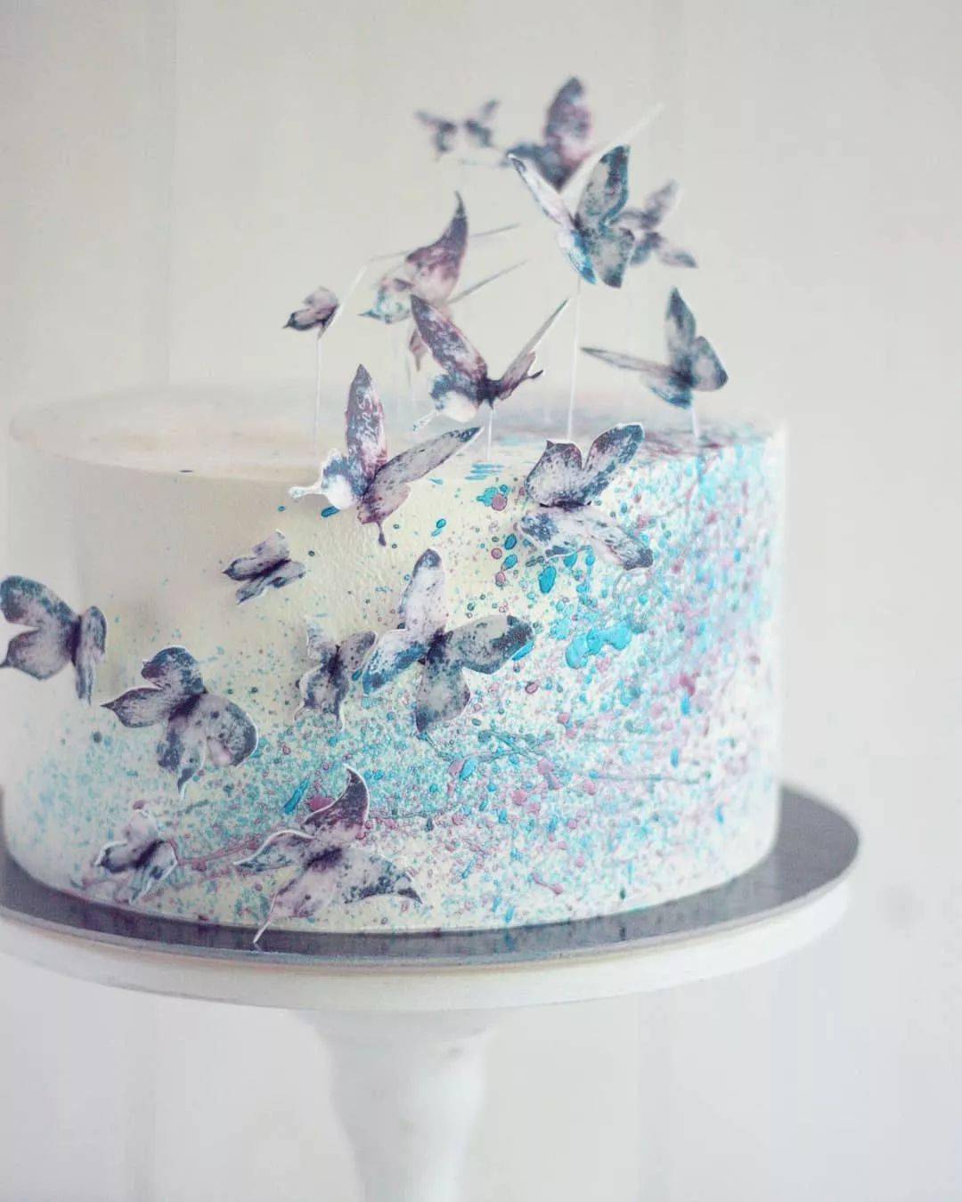 这么美的蛋糕，居然是打印的？糯米纸厉害了，原来蝴蝶蛋糕装饰这么简单_冷藏