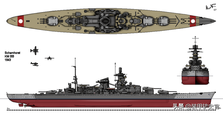 《凡尔赛和约》后建造的第一艘真正的主力舰,在德意志级装甲舰基础上