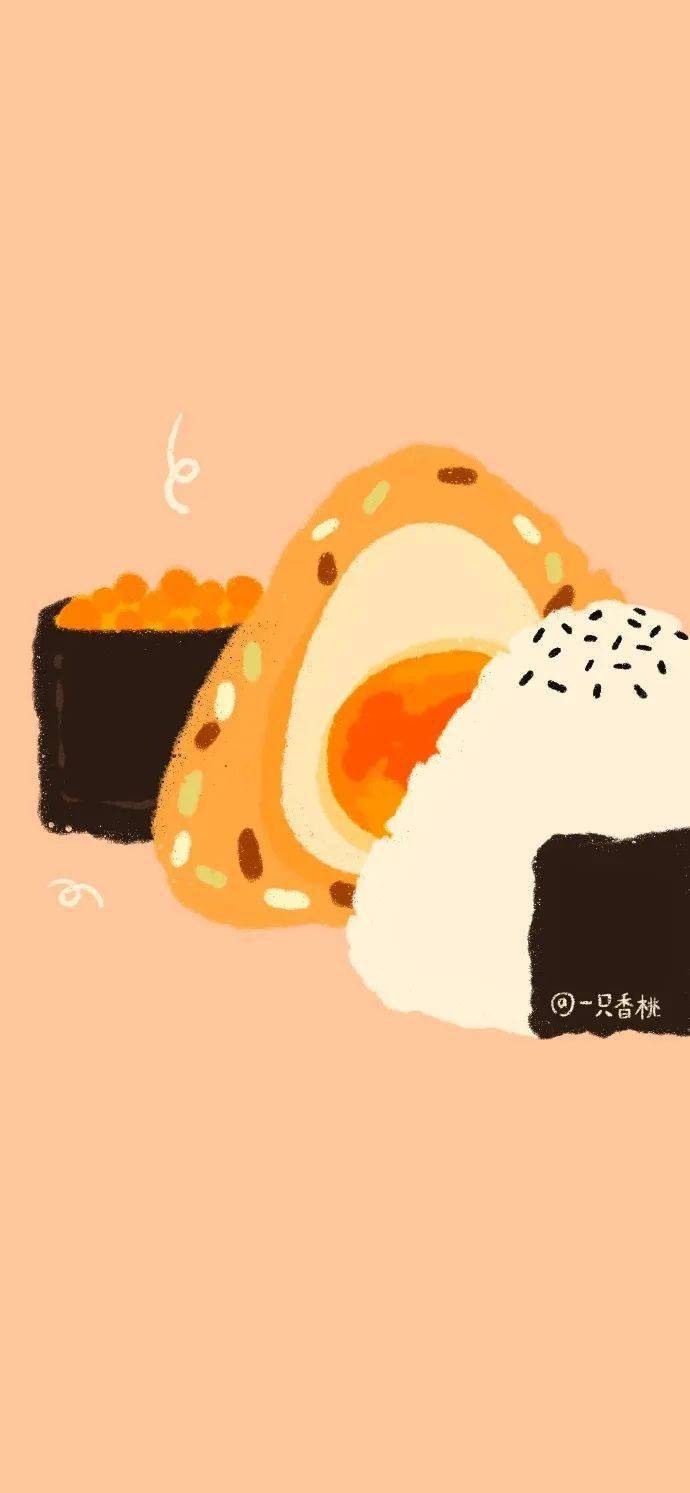 看了阿糖分享的食物壁纸之后 快去吃点好吃的吧~  可爱手绘食物壁纸