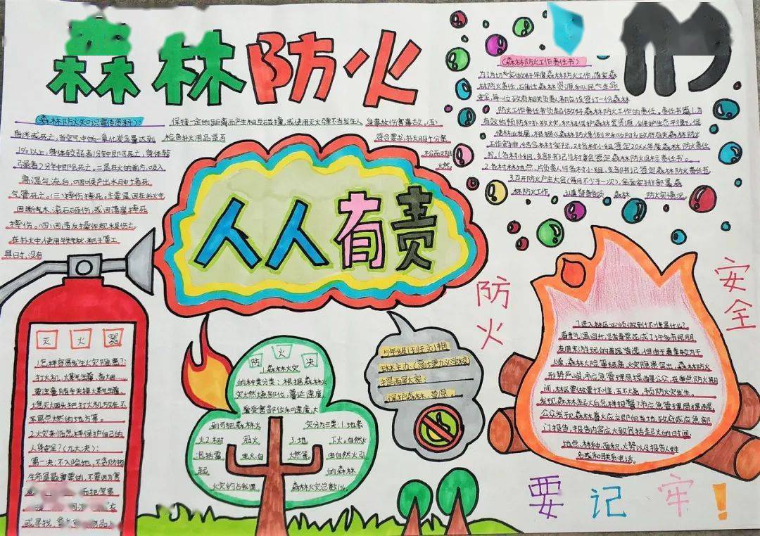十不准"宣传教育和森林草原防灭火一节课,一封信,一篇作文,一份手抄报