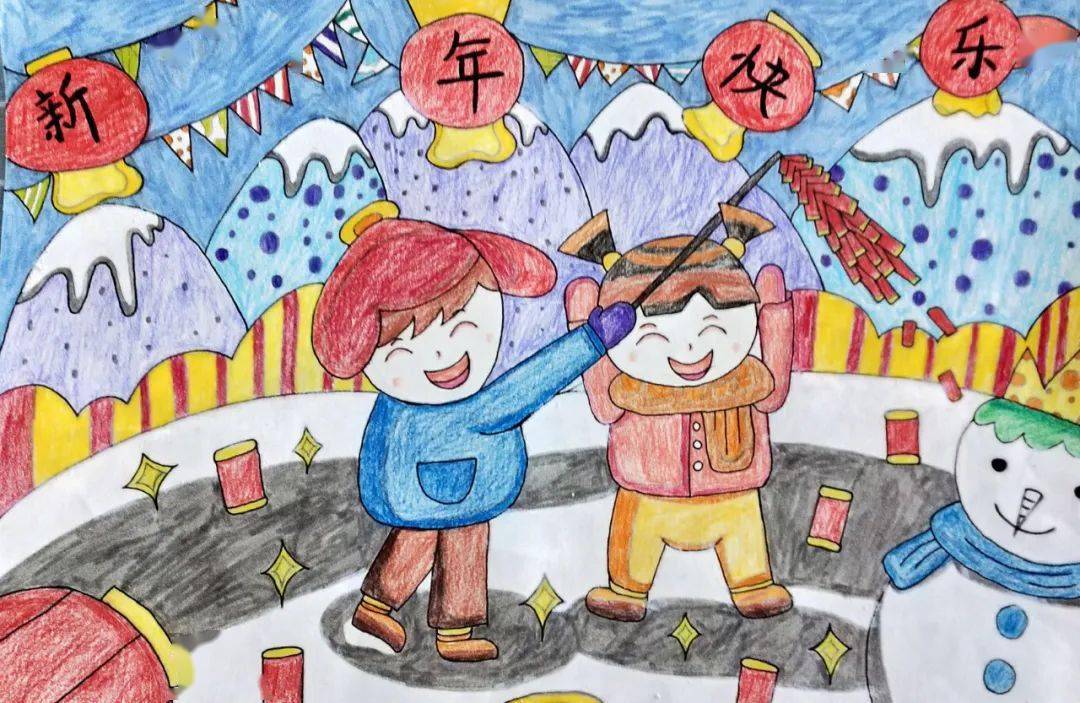 巧手绘新年万荣县示范幼儿园教师主题绘画作品展二