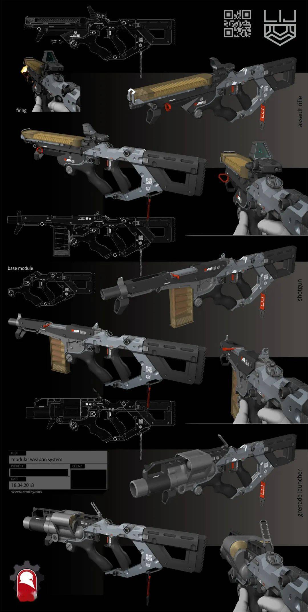 rmory studios工作室总监与武器顾问,并专精于枪械类型的武器概念创作