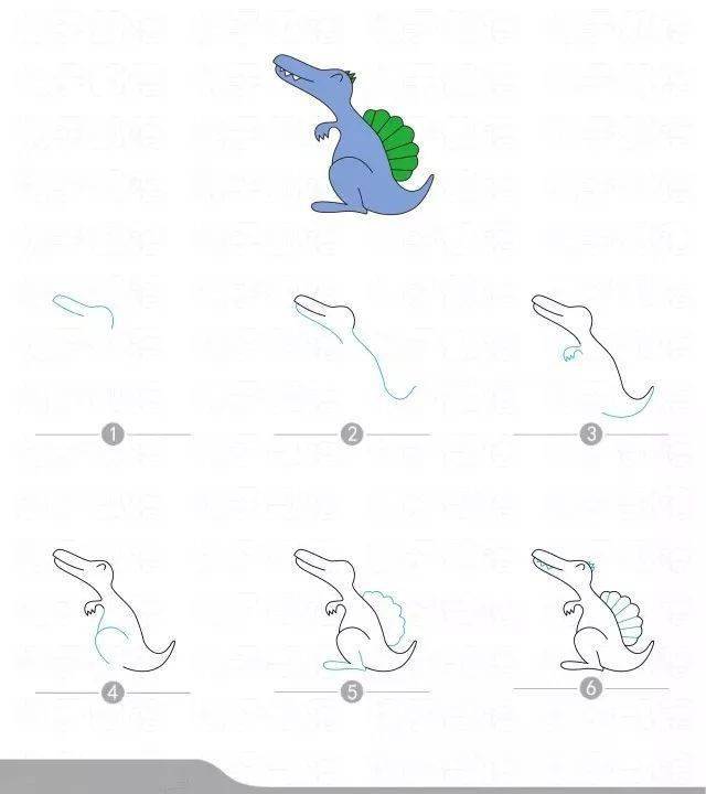 假期来啦!孩子一起画各种各样的恐龙吧