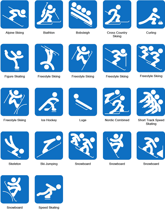 设计公司:desgrippes & associés 此届冬奥会体育图标着重突显运动