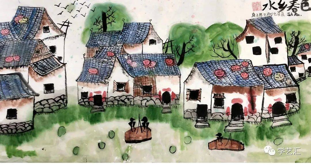 素材▏这60幅儿童水墨画,技法 欣赏两不误!