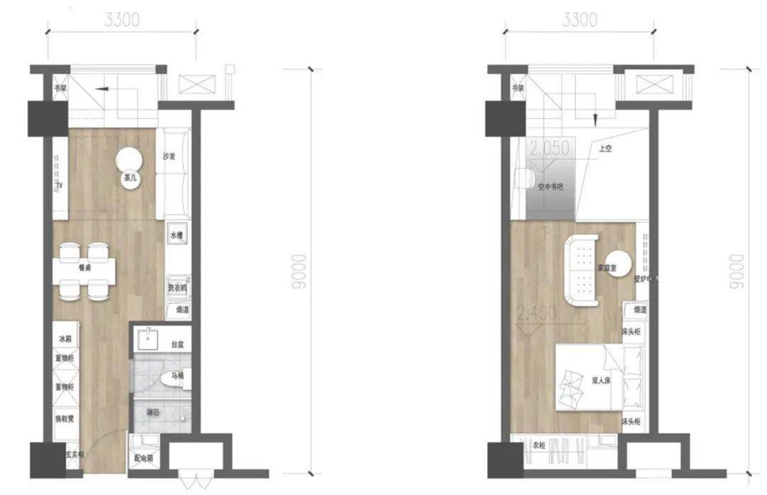 极小loft,打造轻奢主义自由空间 锋思设计_户型